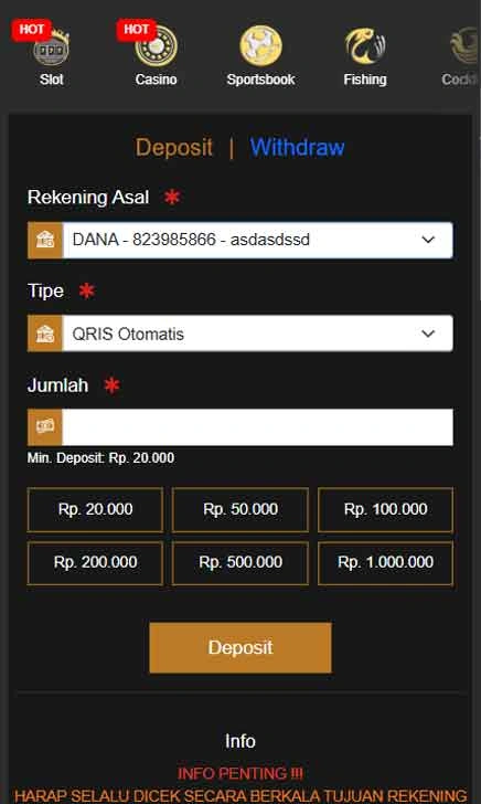 cara deposit Hiwinpro Slot Pro Ver